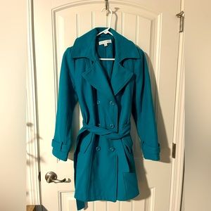New York & Company Gorgeous Teal Peacoat Size M